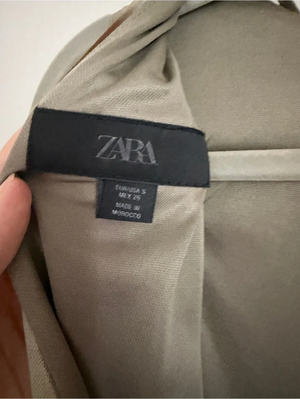 Zara Olive Green & Brown Tie-Dye Sleeveless Maxi Dress